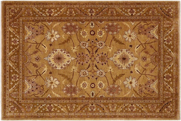 handmade Traditional Kafkaz Chobi Ziegler Tan Brown Hand Knotted RECTANGLE 100% WOOL area rug 9 x 12